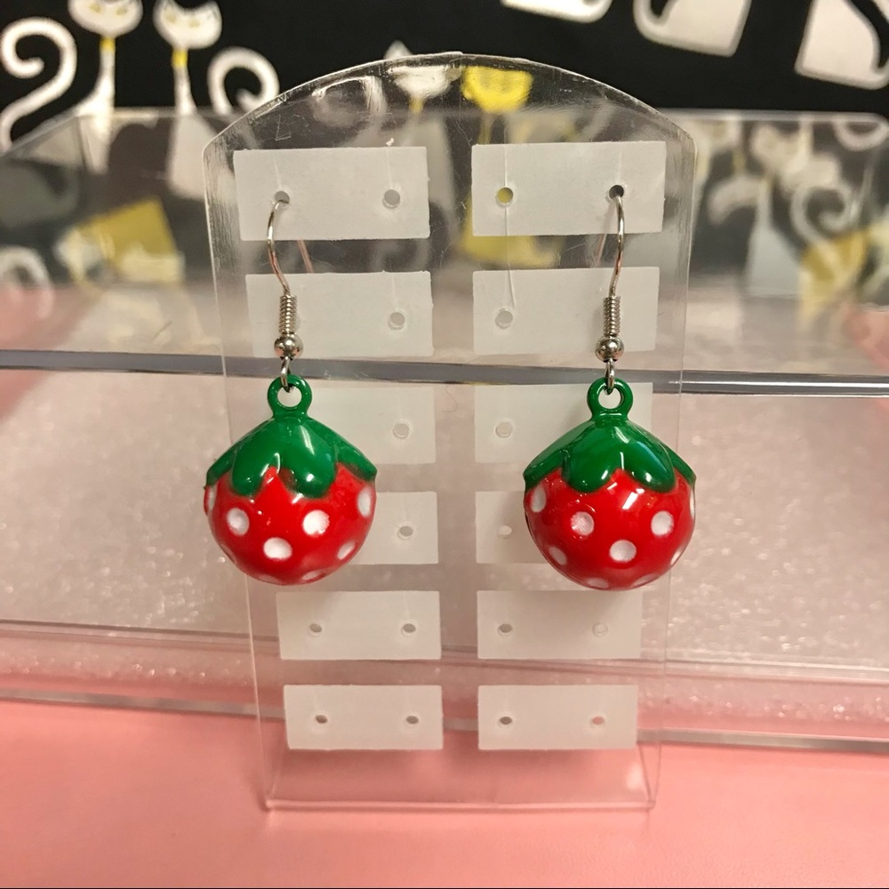 4/$10!!Strawberry bell earrings